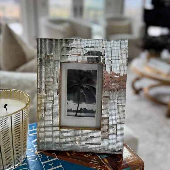 Elegant & Vintage Miami disco ball frame & antique photo of palm trees in Miami. - Picture 4 of 10